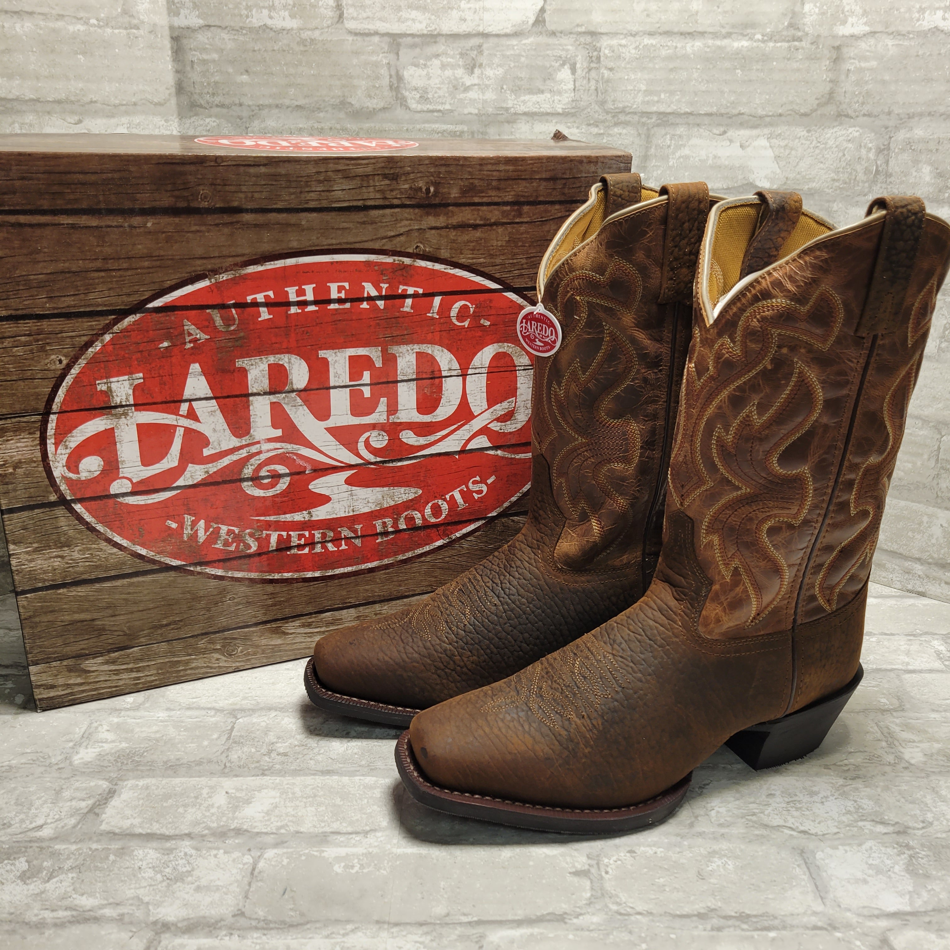 Laredo Men's Mckinney Western Boots - Square Toe, Brown 9D (8109855211758)